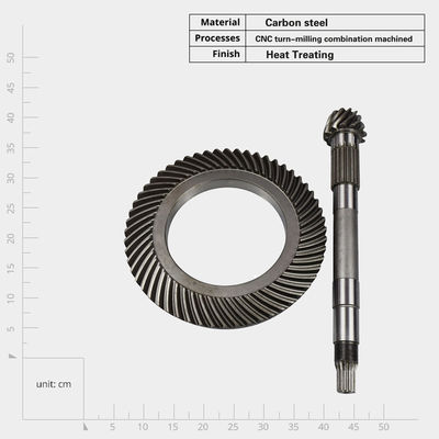 CNC カスタムスピラルベーベルギアセット スタッドレスタイヤ 炭素鋼材 水力システム