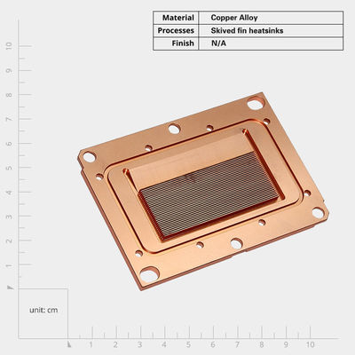 高密度銅スキーリングフィン 熱シンク 液体冷却ブロック CNC加工 CPU冷却器 熱シンク